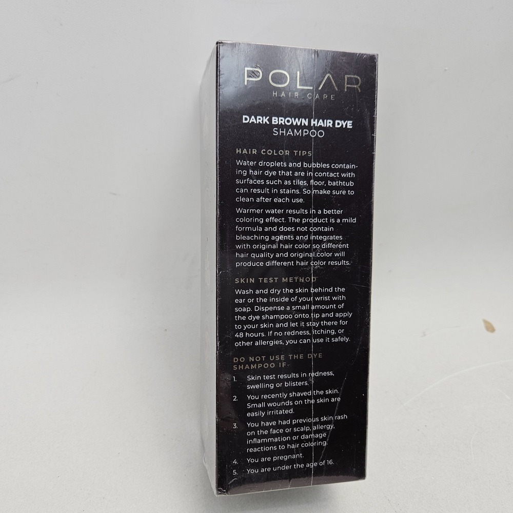 Polar Dark-Brown Hair Dye Shampoo Rich Color Non-toxic Deep Care 6.7oz Brunette - Picture 4 of 5